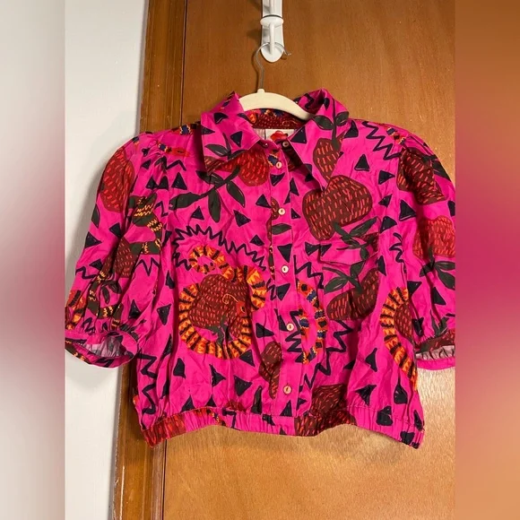 RARE๐ฆ FARM Rio x ANTHROPOLOGIE Pink๐Snakefruit๐๐Crop Top, S - Picture 16 of 16